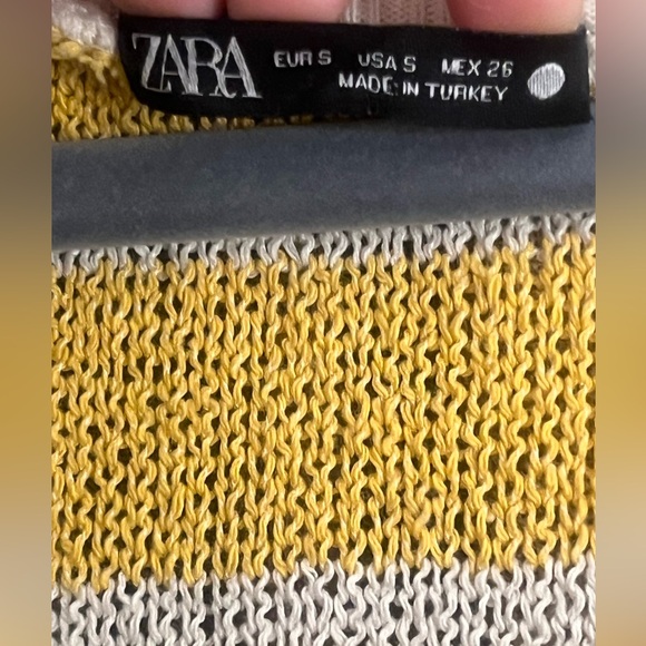 Zara Mustard and Cream Knit Top - Picture 2 of 4
